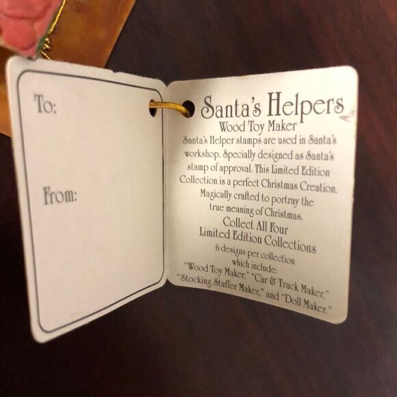 Santa’s Helpers Limited Edition Wood Toy Maker Christmas Ornament Decor - Picture 8 of 9